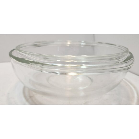 Vintage Classic Pyrex Clear Glass Bowl Nesting Set w/Handles 23 & 24 1.5 & 2 QT - Picture 7 of 15